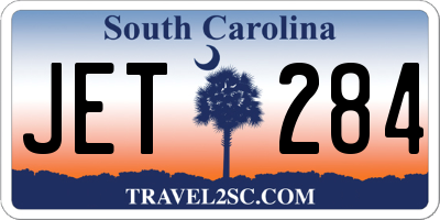 SC license plate JET284
