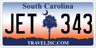 SC license plate JET343