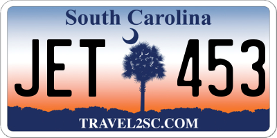 SC license plate JET453