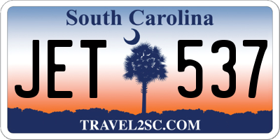SC license plate JET537