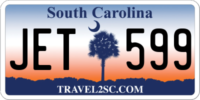 SC license plate JET599