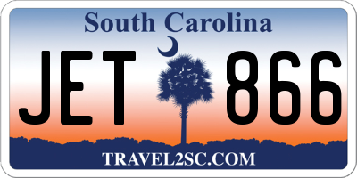 SC license plate JET866