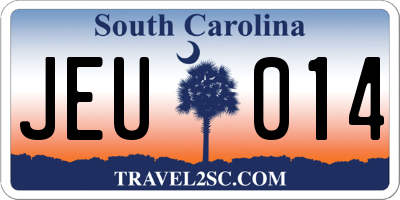 SC license plate JEU014