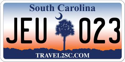 SC license plate JEU023