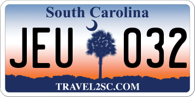 SC license plate JEU032