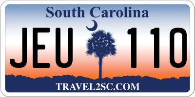 SC license plate JEU110