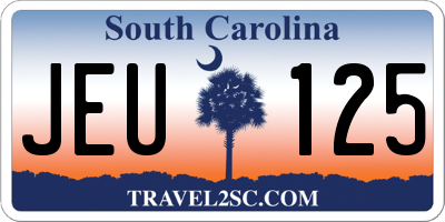 SC license plate JEU125