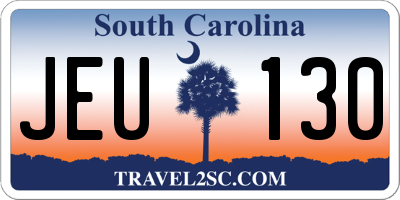 SC license plate JEU130