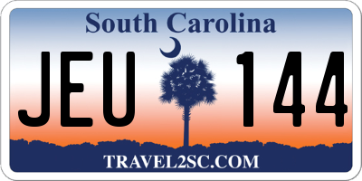 SC license plate JEU144