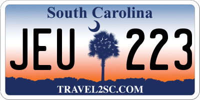 SC license plate JEU223