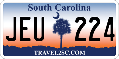 SC license plate JEU224