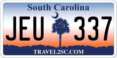 SC license plate JEU337