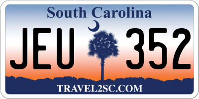 SC license plate JEU352