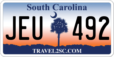 SC license plate JEU492