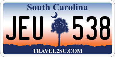 SC license plate JEU538