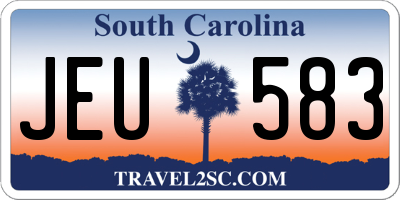 SC license plate JEU583
