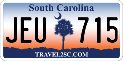 SC license plate JEU715