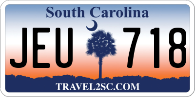 SC license plate JEU718
