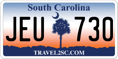SC license plate JEU730