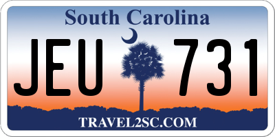 SC license plate JEU731
