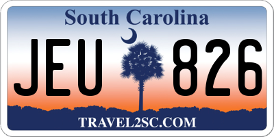 SC license plate JEU826