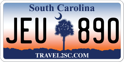 SC license plate JEU890