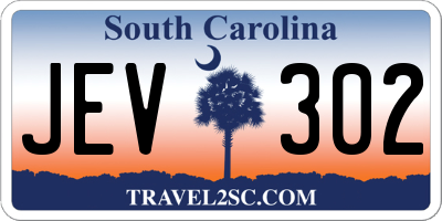 SC license plate JEV302