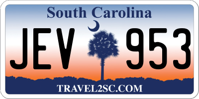 SC license plate JEV953