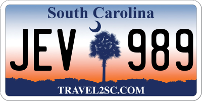 SC license plate JEV989