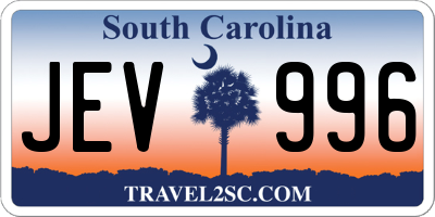 SC license plate JEV996