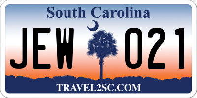 SC license plate JEW021