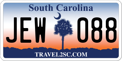 SC license plate JEW088