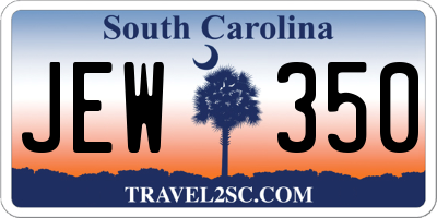 SC license plate JEW350