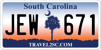SC license plate JEW671