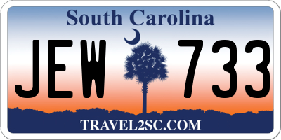 SC license plate JEW733