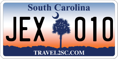 SC license plate JEX010