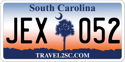 SC license plate JEX052