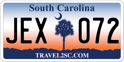 SC license plate JEX072