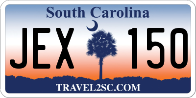SC license plate JEX150