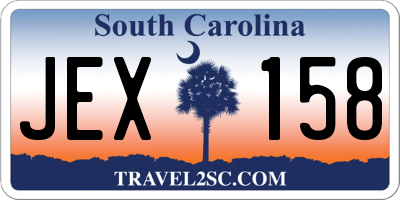 SC license plate JEX158
