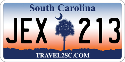 SC license plate JEX213