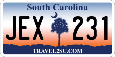 SC license plate JEX231