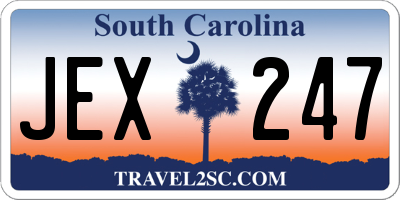 SC license plate JEX247