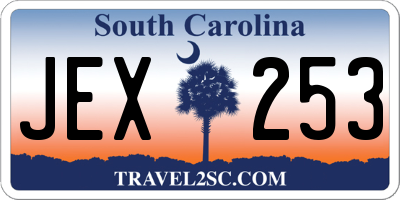 SC license plate JEX253