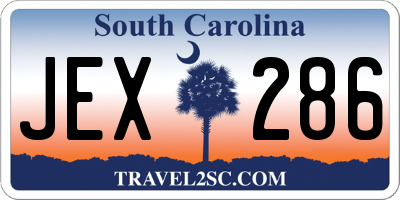 SC license plate JEX286