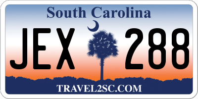 SC license plate JEX288