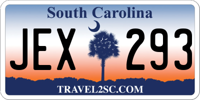 SC license plate JEX293