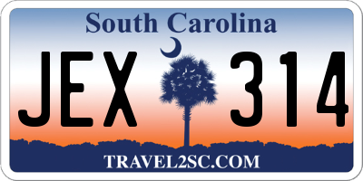 SC license plate JEX314