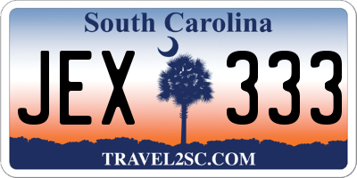 SC license plate JEX333