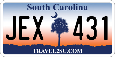 SC license plate JEX431